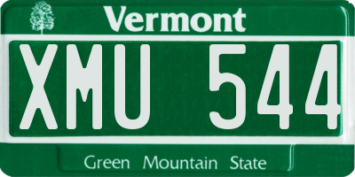 VT license plate XMU544