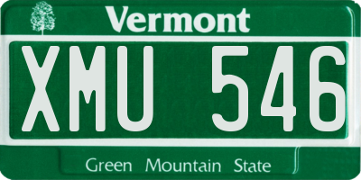 VT license plate XMU546