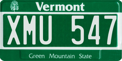 VT license plate XMU547