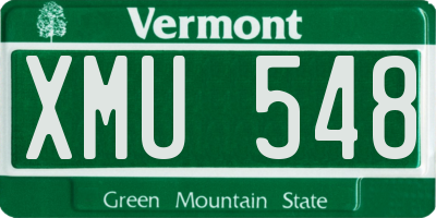 VT license plate XMU548