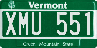 VT license plate XMU551