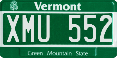 VT license plate XMU552