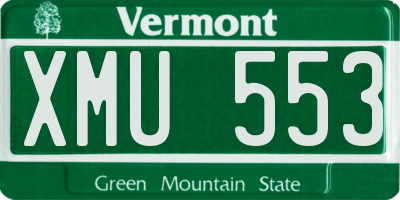 VT license plate XMU553