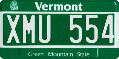 VT license plate XMU554