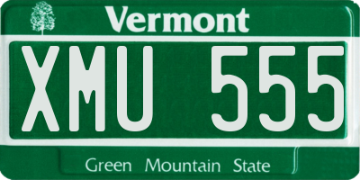 VT license plate XMU555