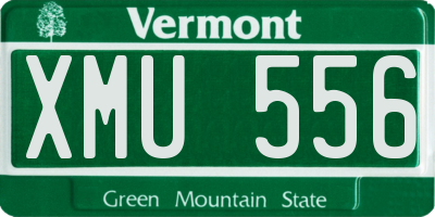 VT license plate XMU556