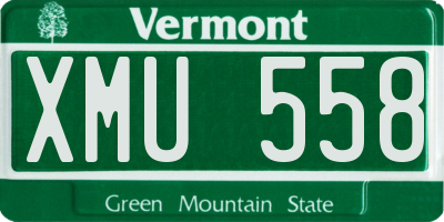 VT license plate XMU558