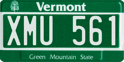 VT license plate XMU561