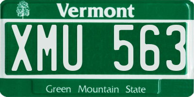 VT license plate XMU563