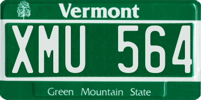 VT license plate XMU564