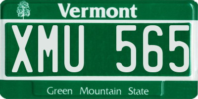 VT license plate XMU565