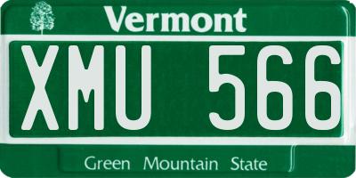 VT license plate XMU566