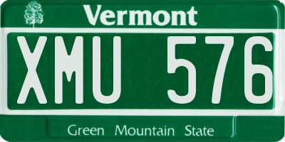 VT license plate XMU576