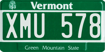 VT license plate XMU578