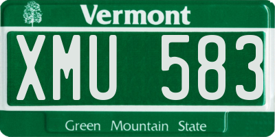 VT license plate XMU583