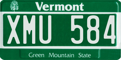 VT license plate XMU584