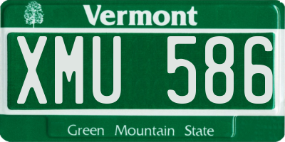 VT license plate XMU586