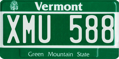 VT license plate XMU588
