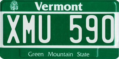 VT license plate XMU590