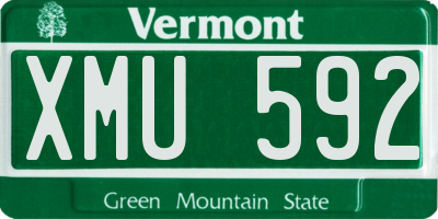 VT license plate XMU592