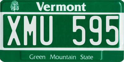 VT license plate XMU595