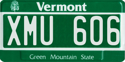VT license plate XMU606