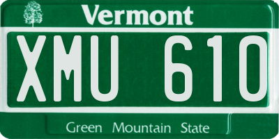 VT license plate XMU610