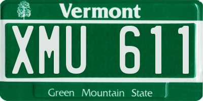 VT license plate XMU611