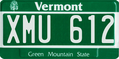 VT license plate XMU612
