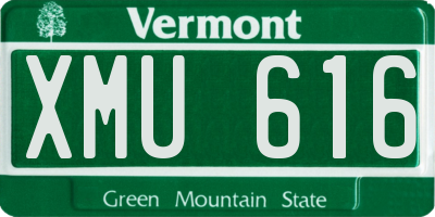 VT license plate XMU616