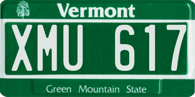 VT license plate XMU617