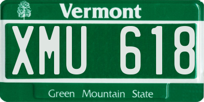 VT license plate XMU618