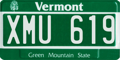 VT license plate XMU619