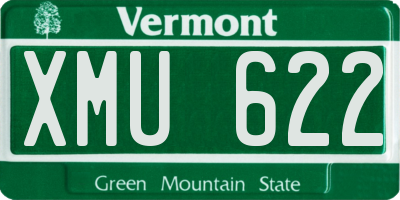 VT license plate XMU622