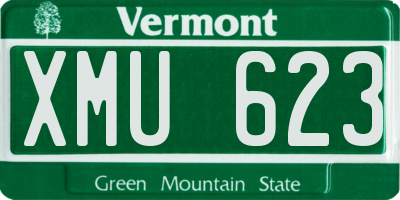 VT license plate XMU623