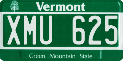 VT license plate XMU625