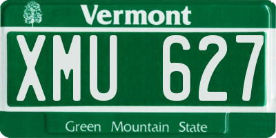 VT license plate XMU627