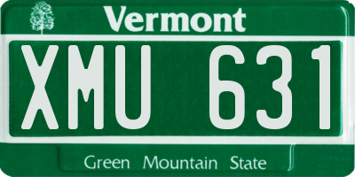 VT license plate XMU631