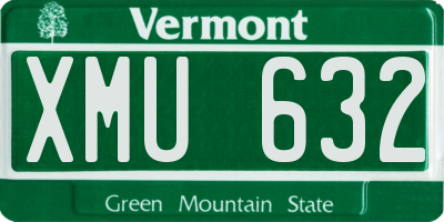 VT license plate XMU632