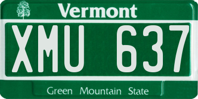 VT license plate XMU637