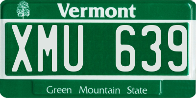 VT license plate XMU639