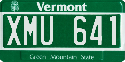 VT license plate XMU641