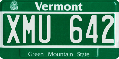 VT license plate XMU642