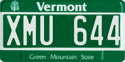 VT license plate XMU644