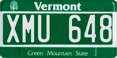 VT license plate XMU648