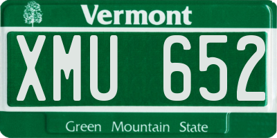 VT license plate XMU652