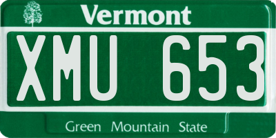 VT license plate XMU653