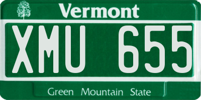 VT license plate XMU655