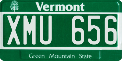 VT license plate XMU656