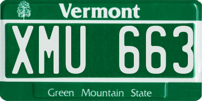 VT license plate XMU663
